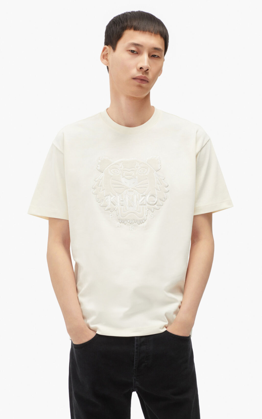 T Shirt Kenzo Homme The Hiver Capsule Tiger Blanche LPVCA-1853